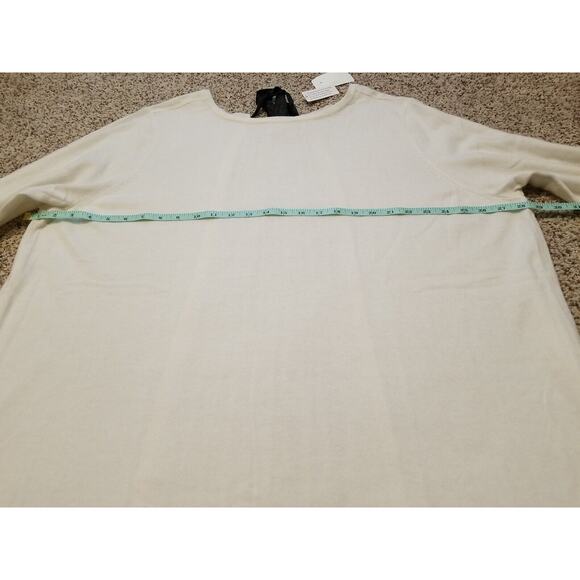 Soft Surroundings 3X Pleated Back Reserva Sweater Ecru Ivory~Black Ribbon ~ New! - Picture 6 of 9